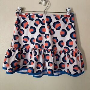 Vibrant Patterned Skort with Ruffle Hem